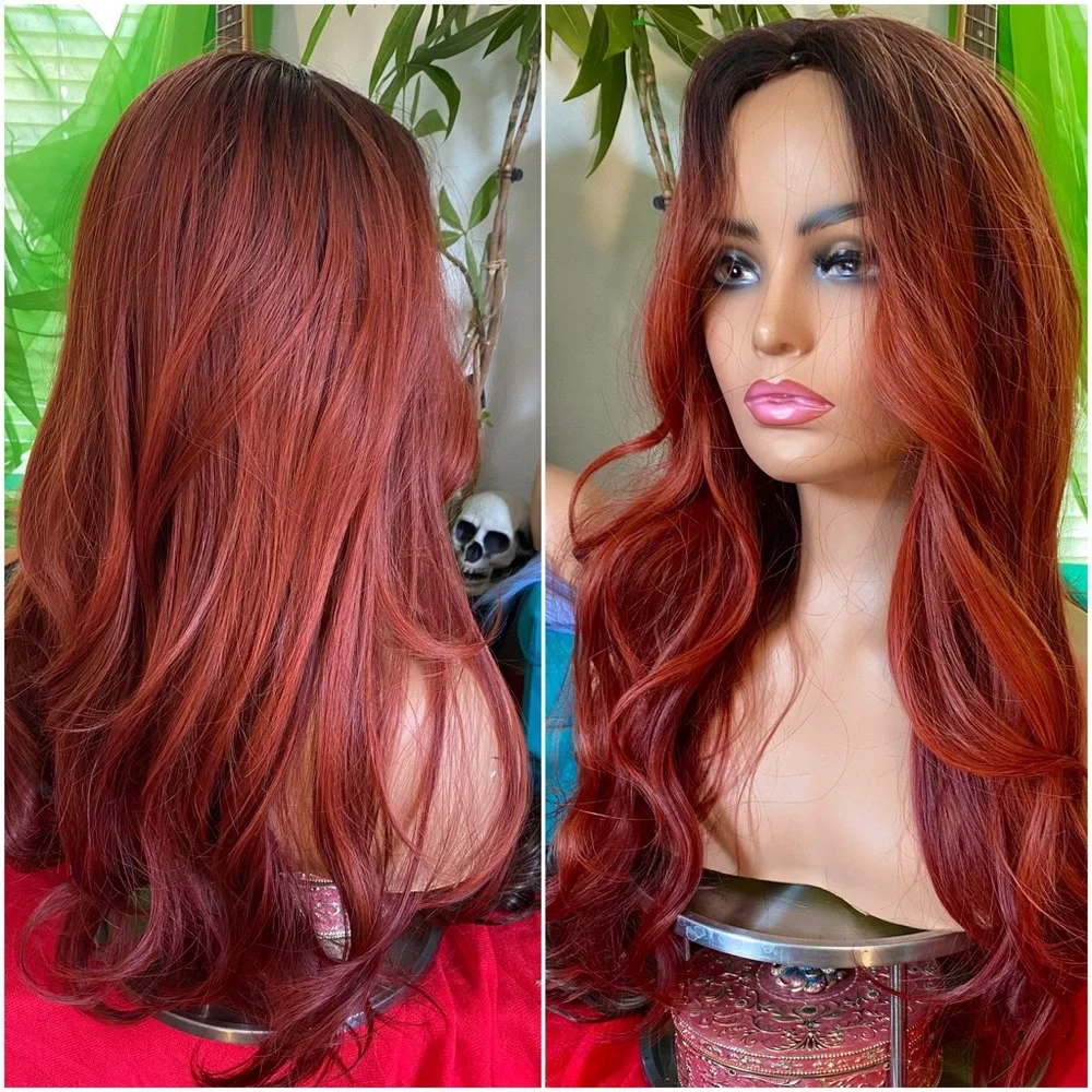 LAST ONE- Deep red ombré wig